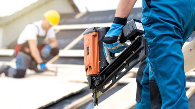 roofer with a nail gun