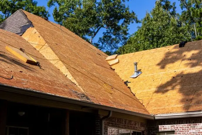 entire roof being replaced