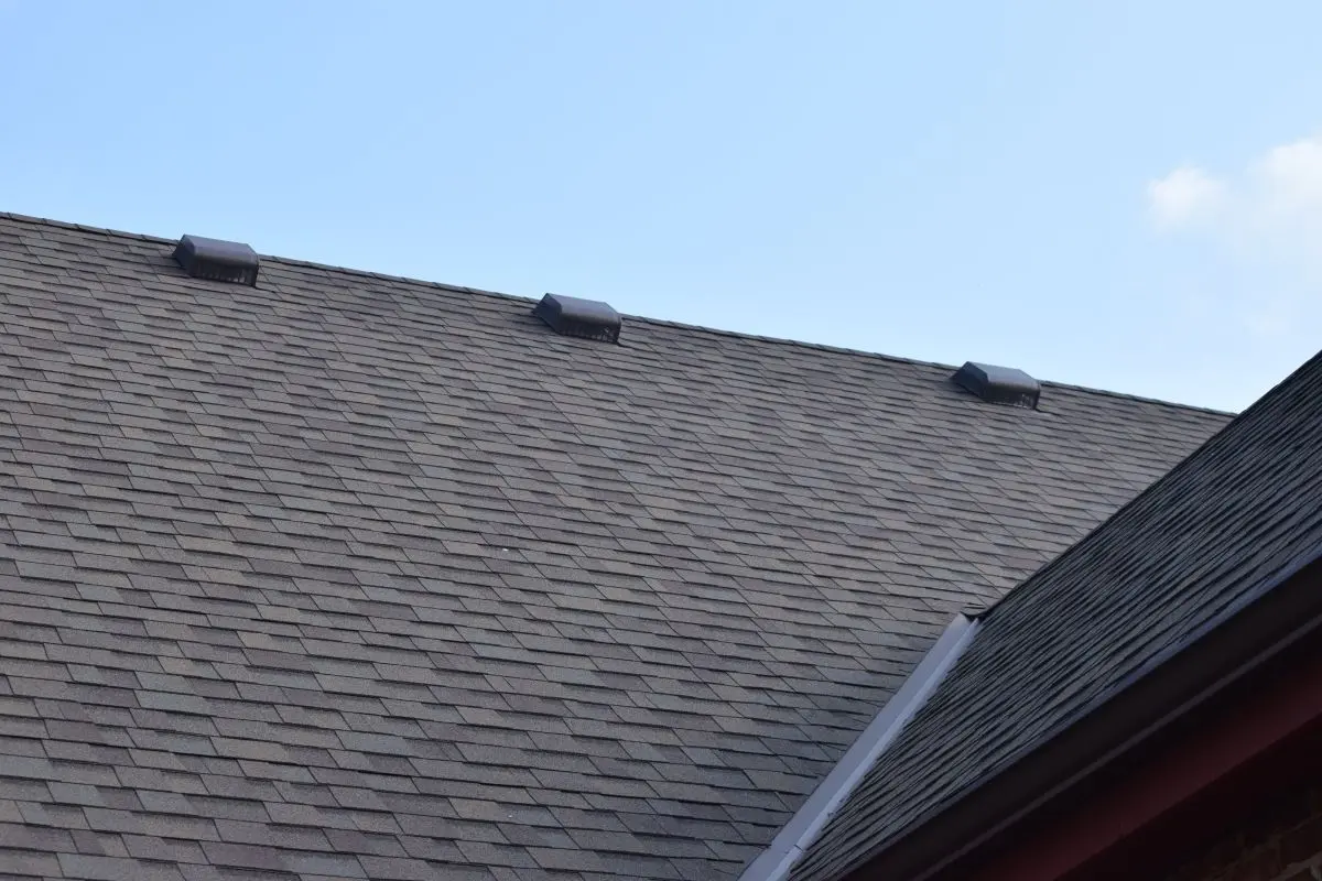 Asphalt shingle roof with a steep pitch
