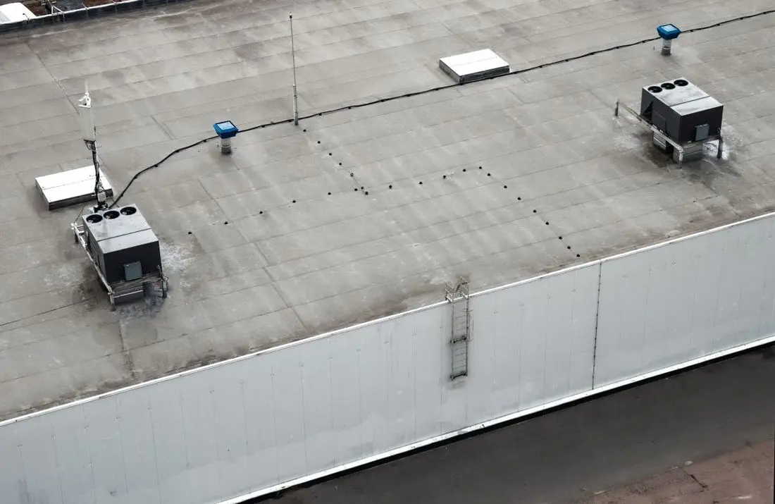 black commercial roof