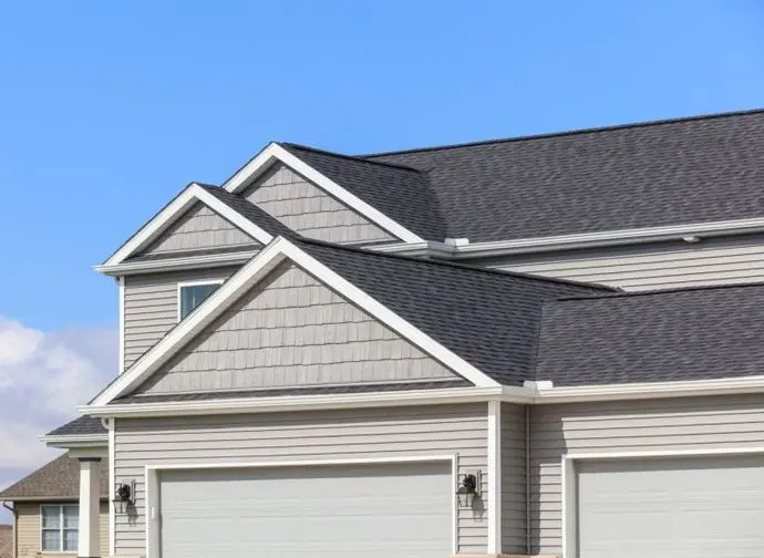 Roof, siding, gutters on a new home