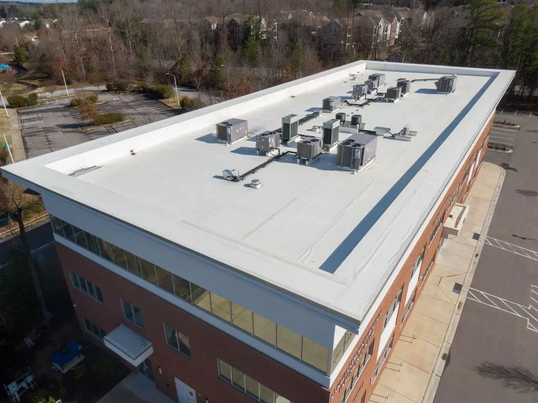 white flat commercial roof