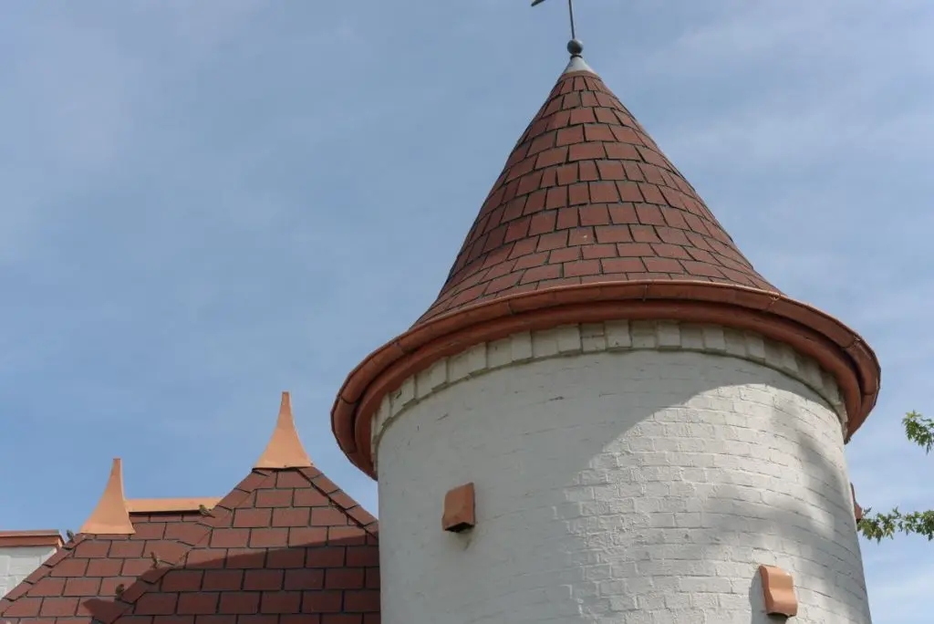 detail of tower with cone roof
