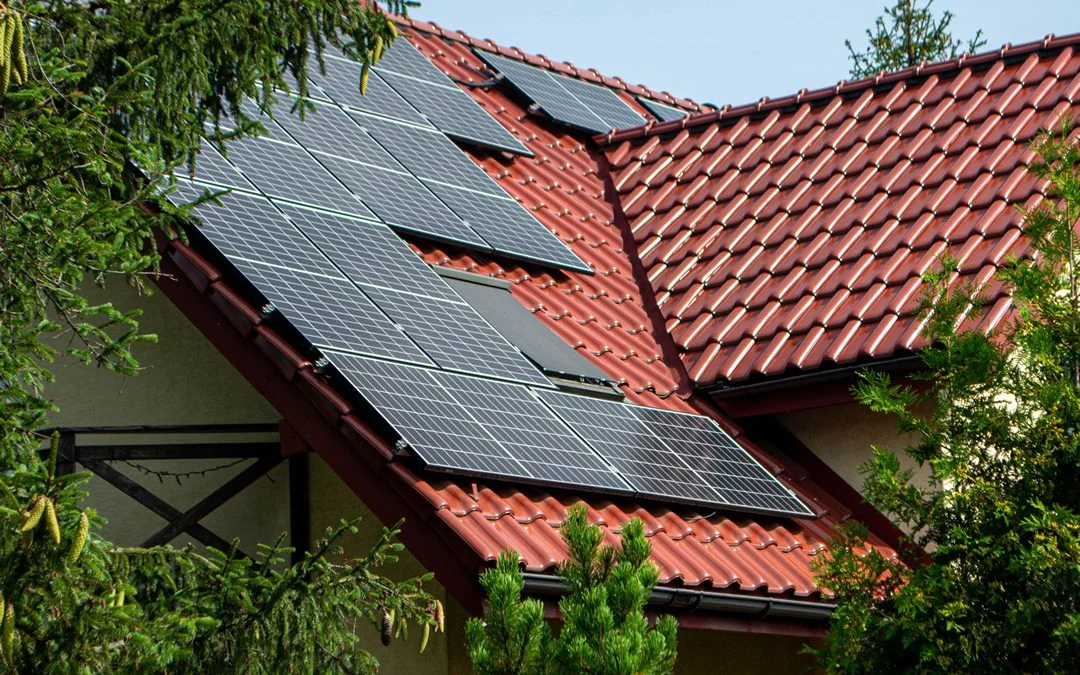 clay roof and solar panels