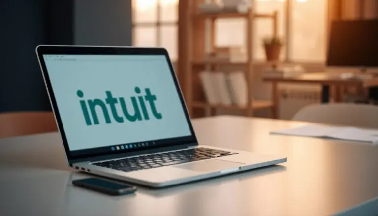 The Intuit logo on a computer screen