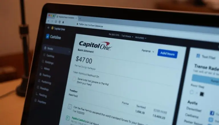 Weird charge on credit card statement online, shown on a computer screen (depiction)