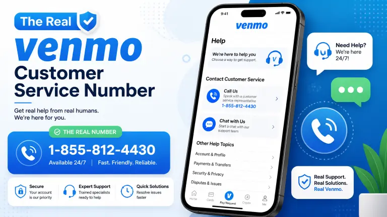 The Real venmo Customer Service Number Get real help from real humans. We're here for you. O THE REAL NUMBER 1-855-812-4430 Available 24/7 Fast. Friendly. Reliable. Secure Your account is our priority Expert Support Trained specialists ready to help Quick Solutions Resolve issues faster