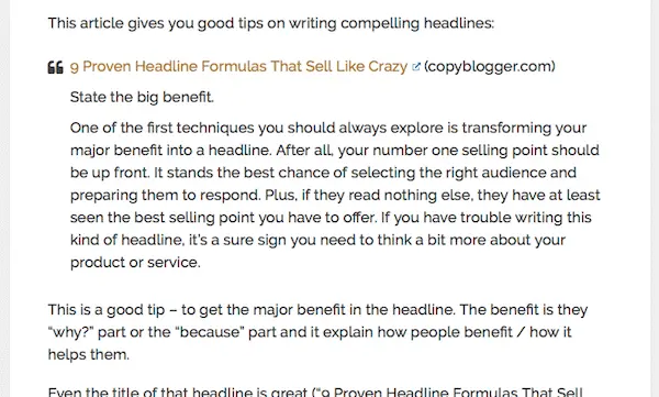 An example of content curation.