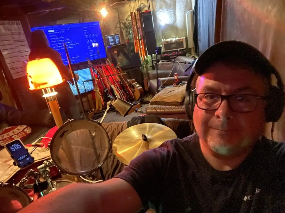 Tony on drums.