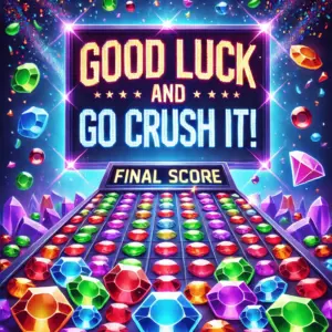 Good luck and go crush it! Game over