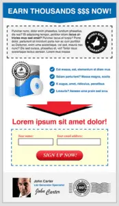 A basic looking sales page.