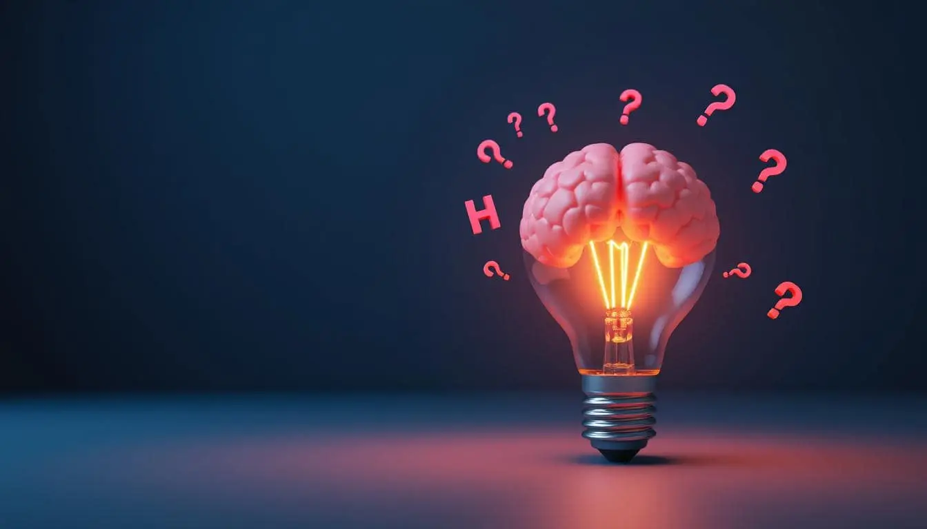 A light bulb brain with ideas.