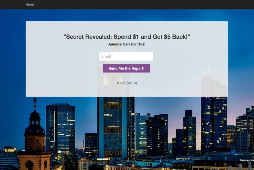 Opt-in Squeeze Page With Form