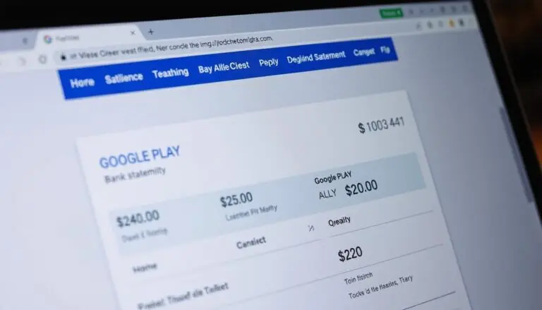 A charge for GOOGLE PLAY on a bank statement