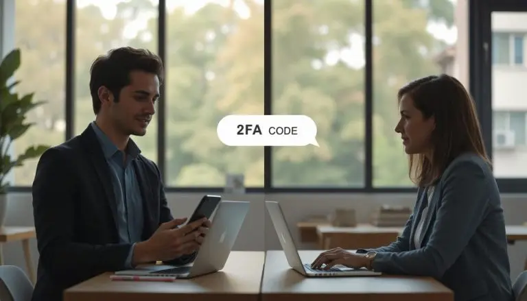 Two people using 2 factor authentication codes.