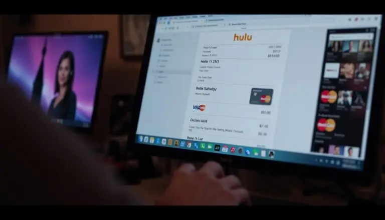 A charge from HULU on a credit card statement on a computer screen