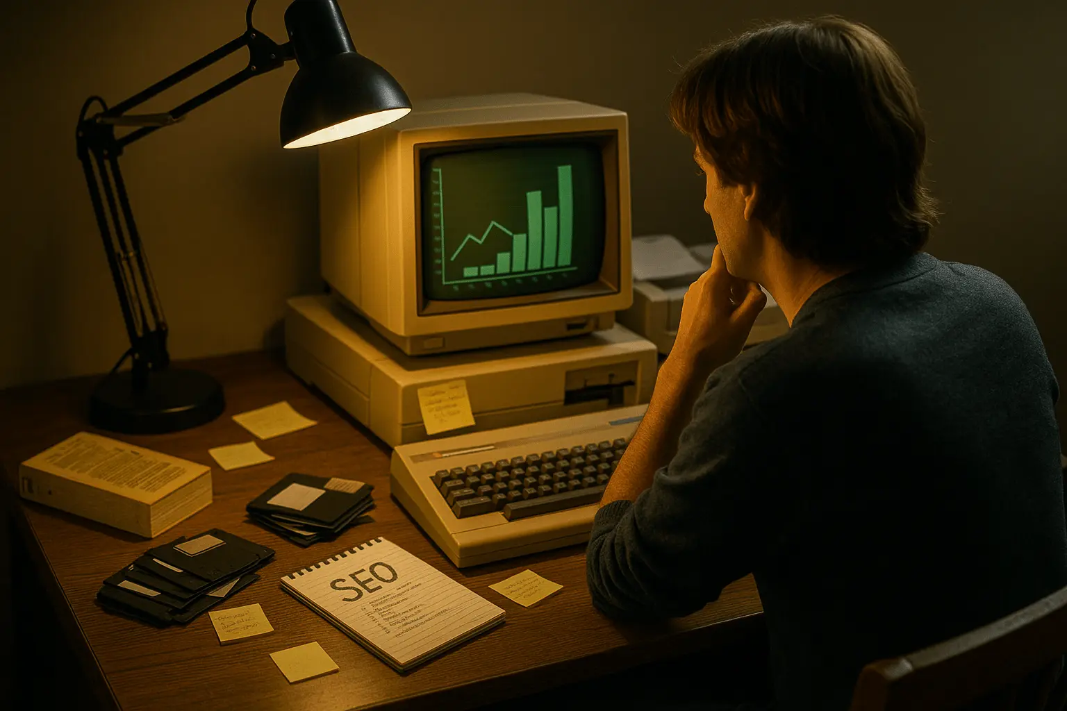 Someone trying to do SEO on a computer from the 1990s.