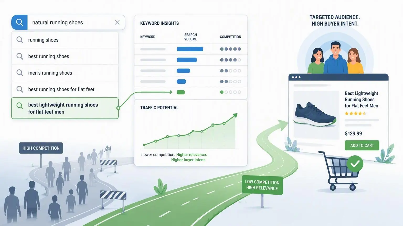 TARGETED AUDIENCE. HIGH BUYER INTENT. Brings in more traffic to your website.