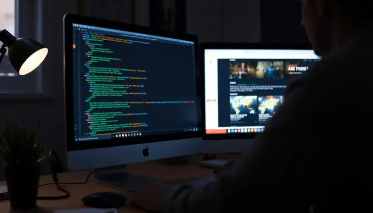 Someone working on a website on their computer, doing affiliate marketing