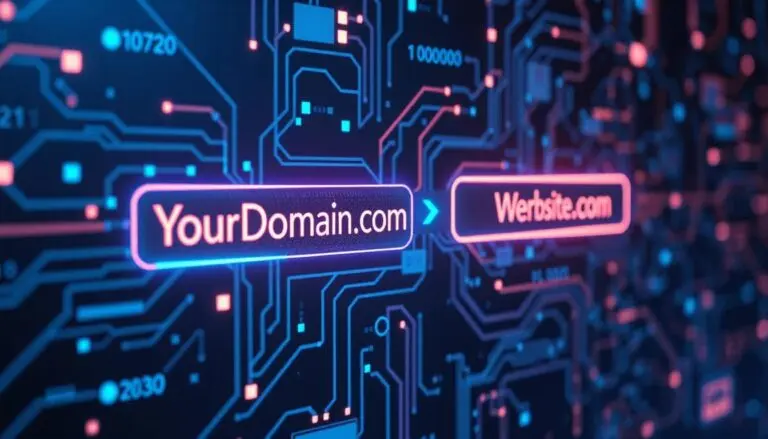 A domain name being redirected to a website