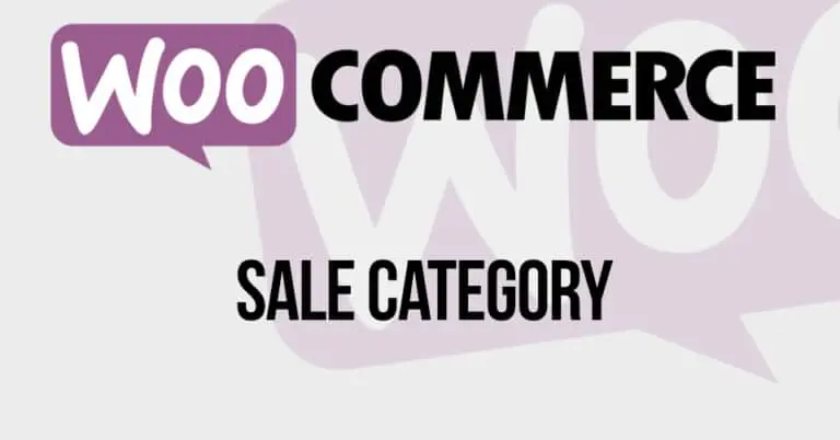 Add a WooCommerce Sale Category
