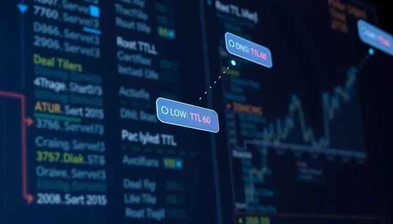 Low TTL times are seen in DNS records.