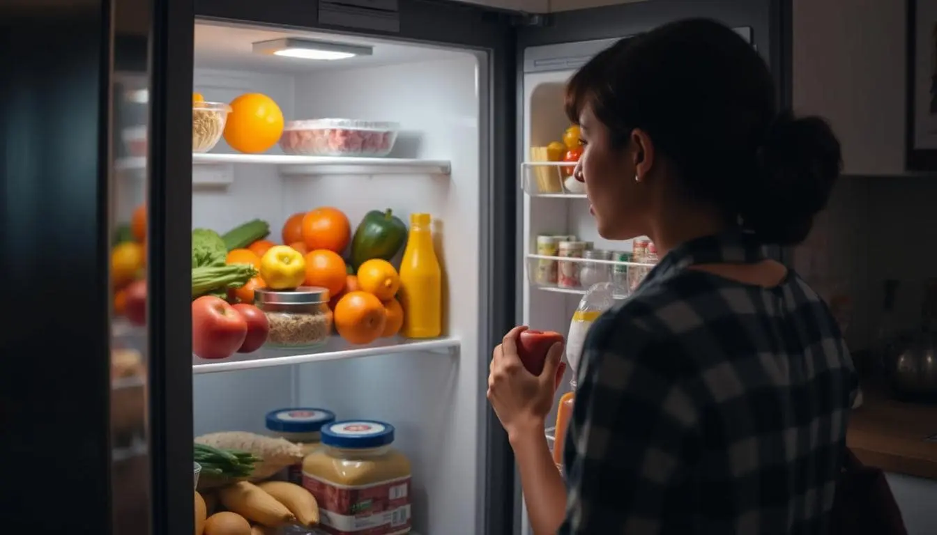 Someone looking at food in their refridgerator