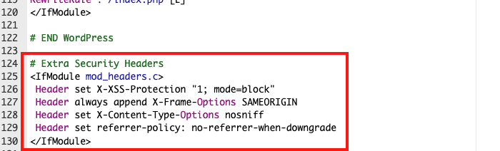 new code in place