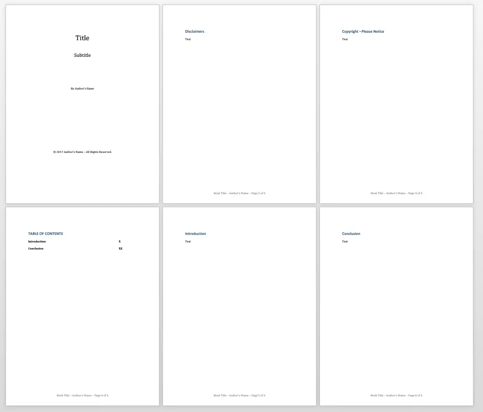Kindle template sample