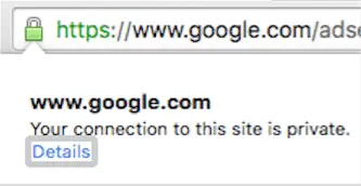 This shows that when you click on the lock symbol in your browser, more information is available.