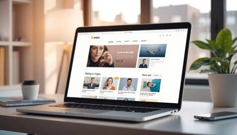 Example of a niche website on a computer laptop