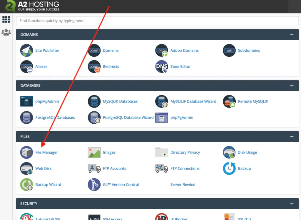 cPanel File Manager