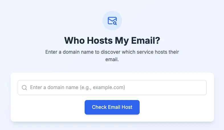 The WhoHostsMyEmail.com website