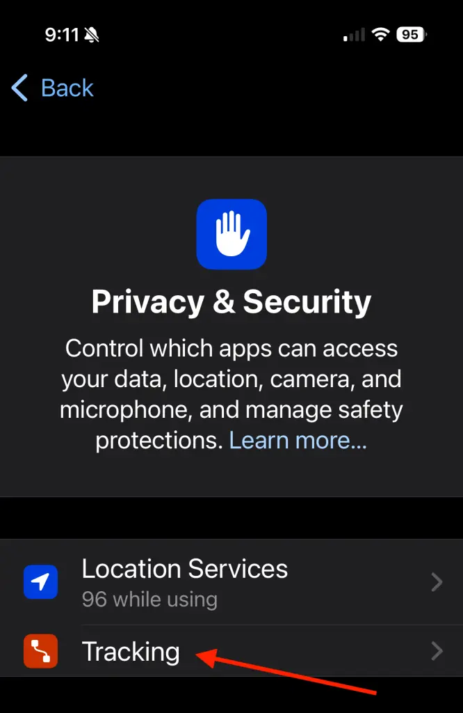 Go to Settings > Privacy & Security