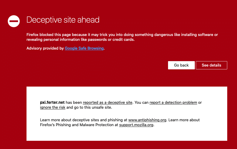 Firefox notice