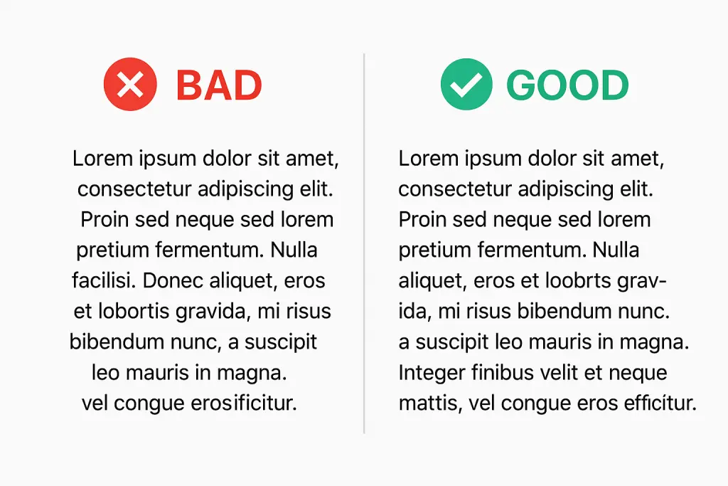 Center-aligned copy vs left-aligned copy