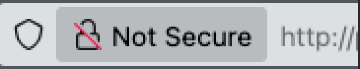 Chrome showing that a website is not secure