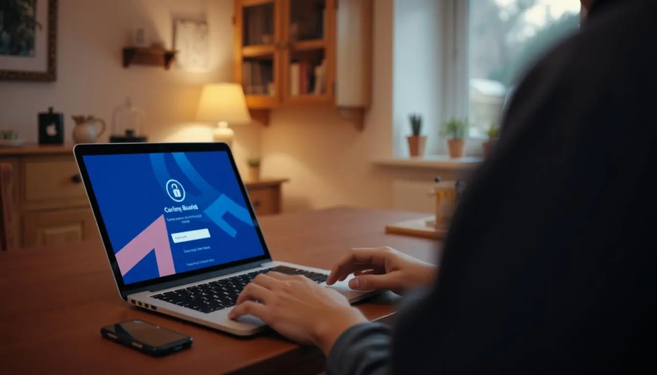 Someone logging into an online bank website