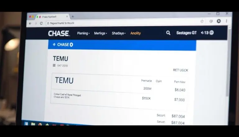 A depiction of a charge from TEMU on someone's online bank statement from Chase bank