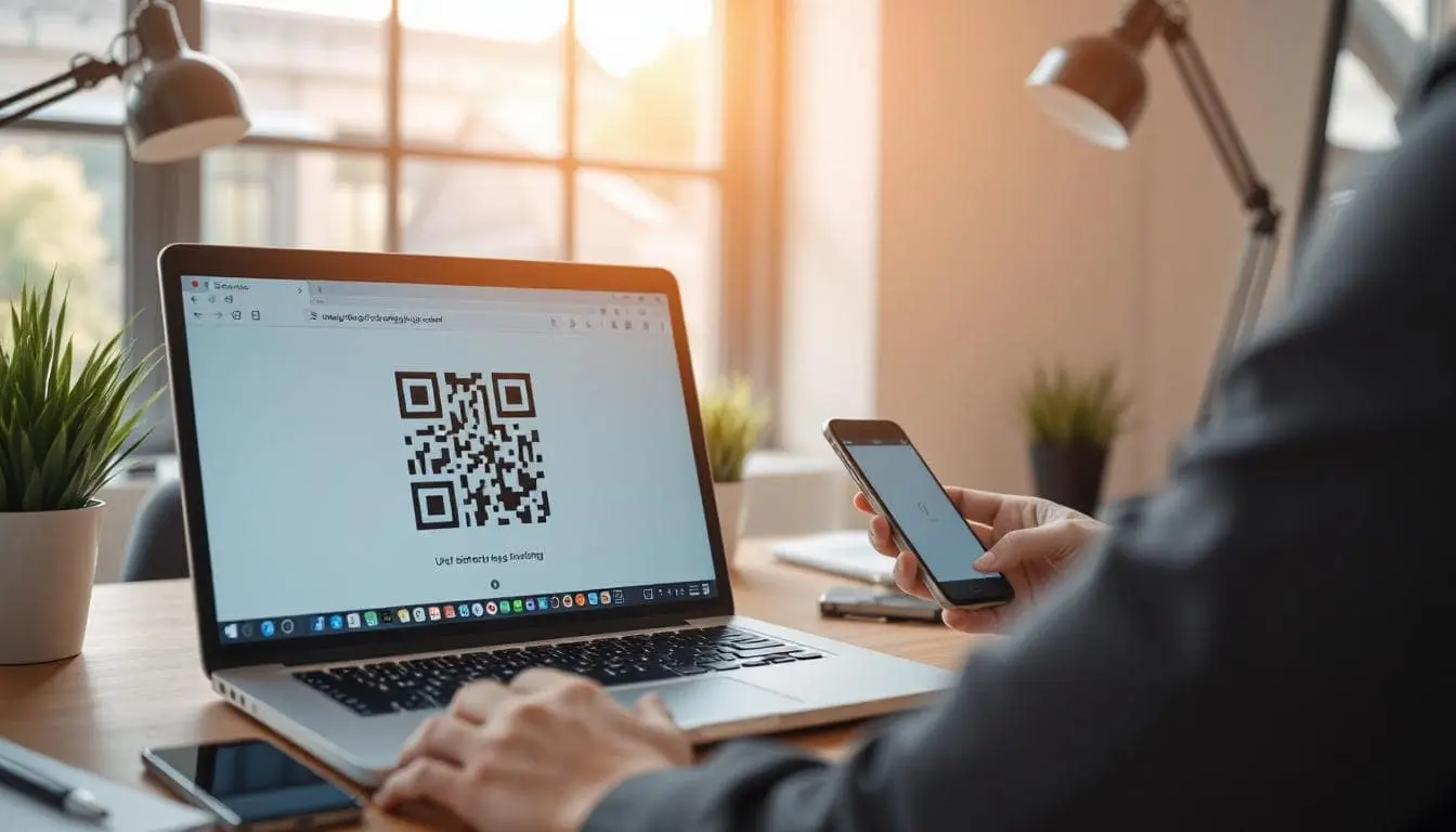 QR code on a screen
