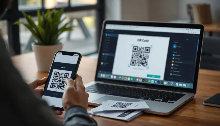 QR code generator on a computer screen