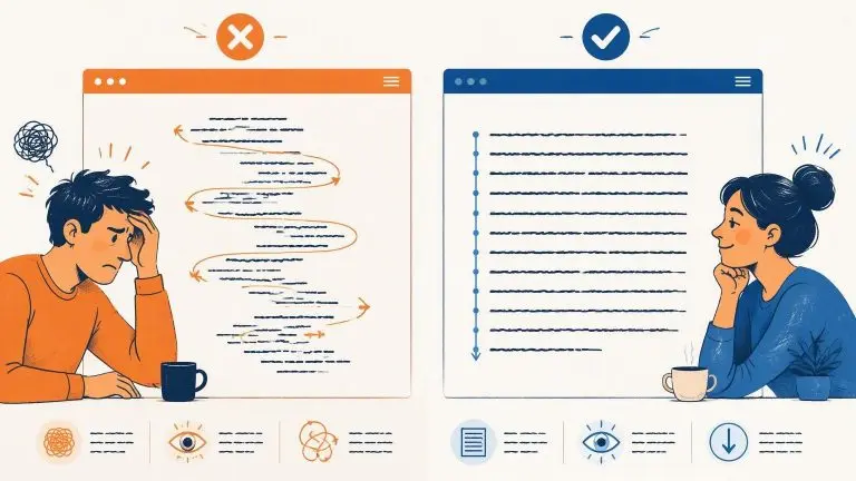Illustration comparing the irregular starting points of centered paragraph text with the consistent edge of left-aligned text.
