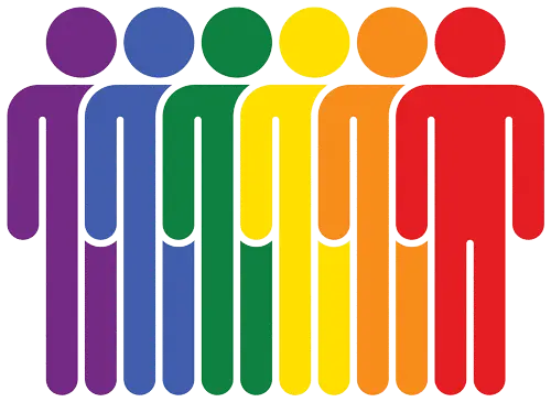 LGBTQ rainbow colored badge