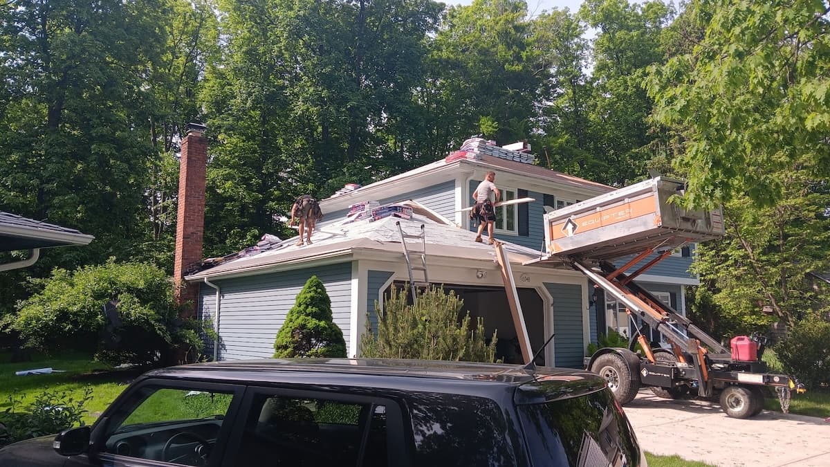Storm damaged being repaired