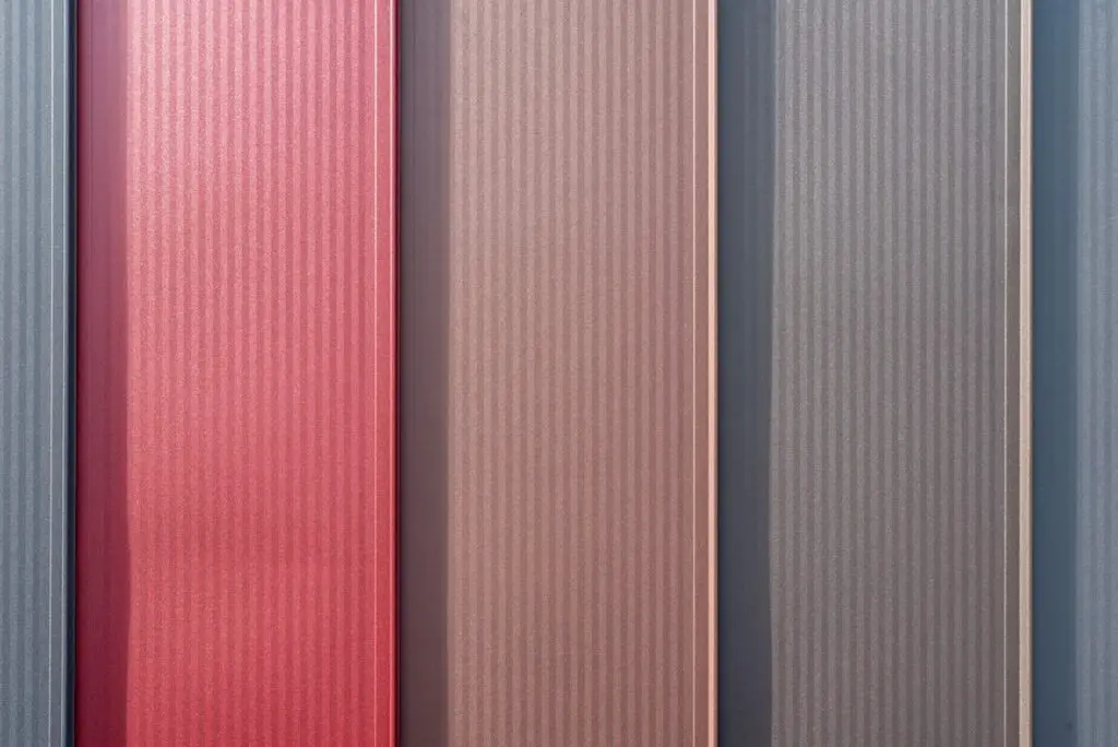 Color swatches for metal standing seam roof panels