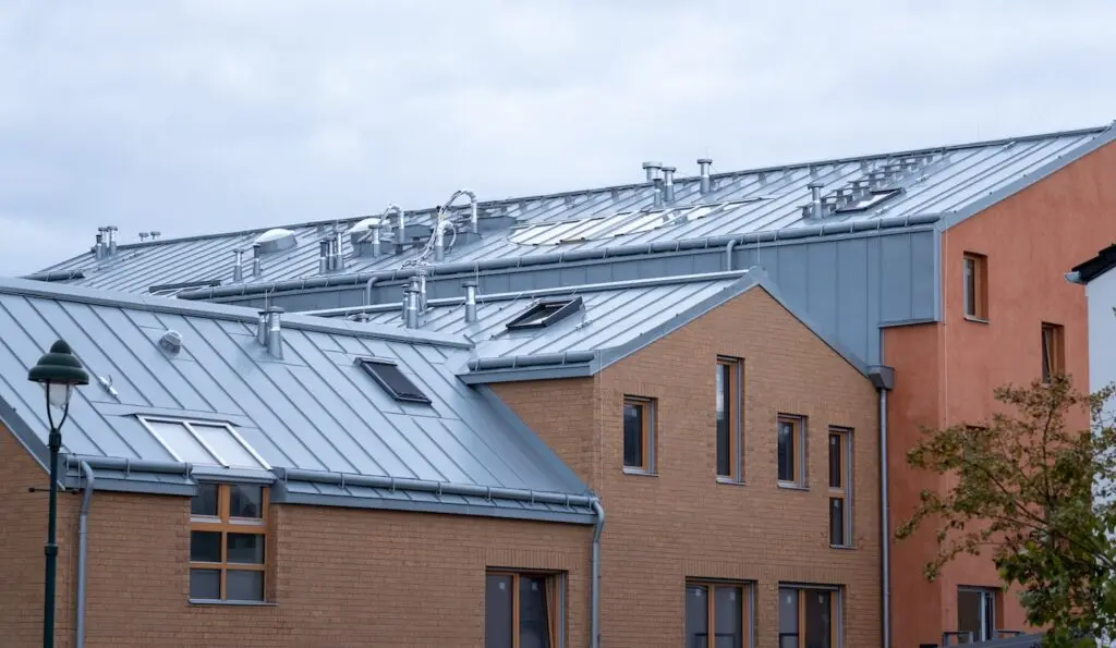 Perfect metal roof on a residential house.