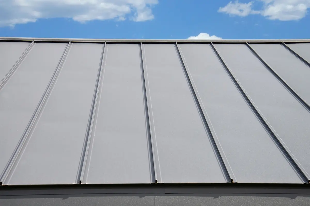 Standing Seam Metal Roof with sky behind