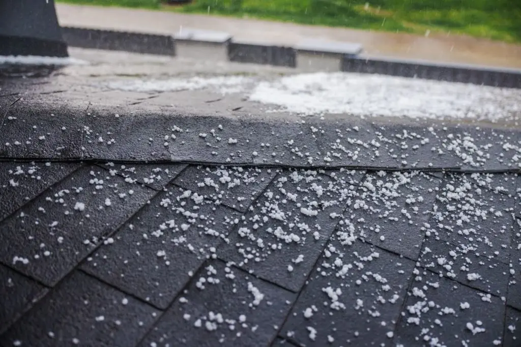 hail on top of shingles roof