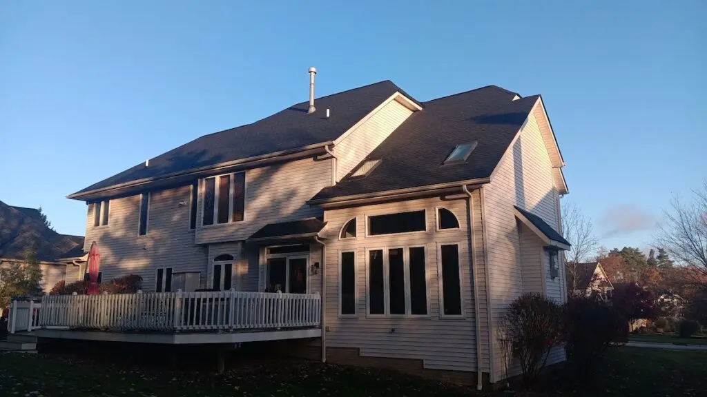 Newly installed black roof on a nice family home