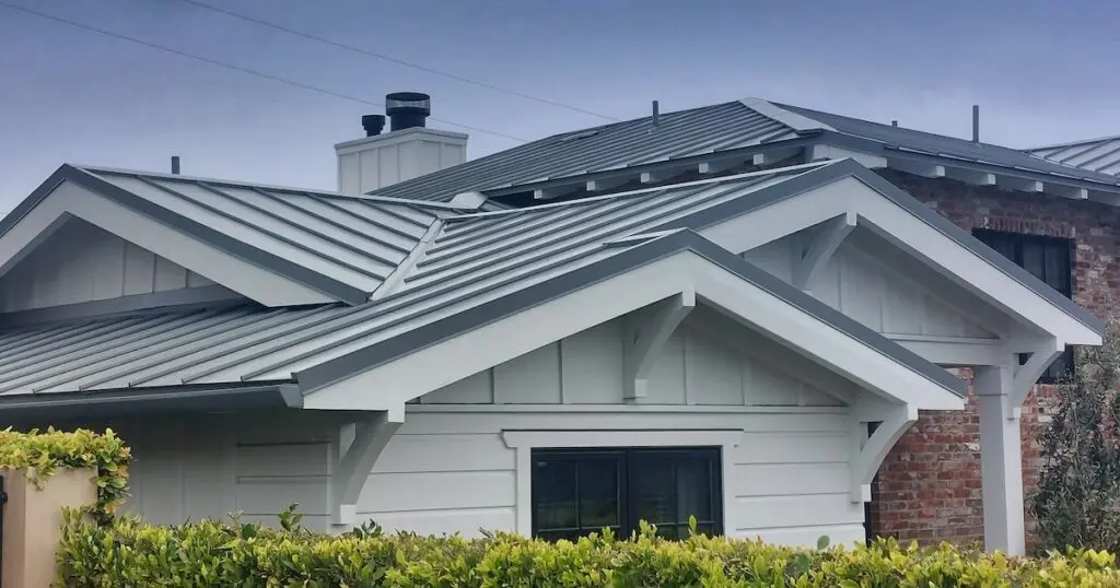 Standing seam metal roof on a coastal house